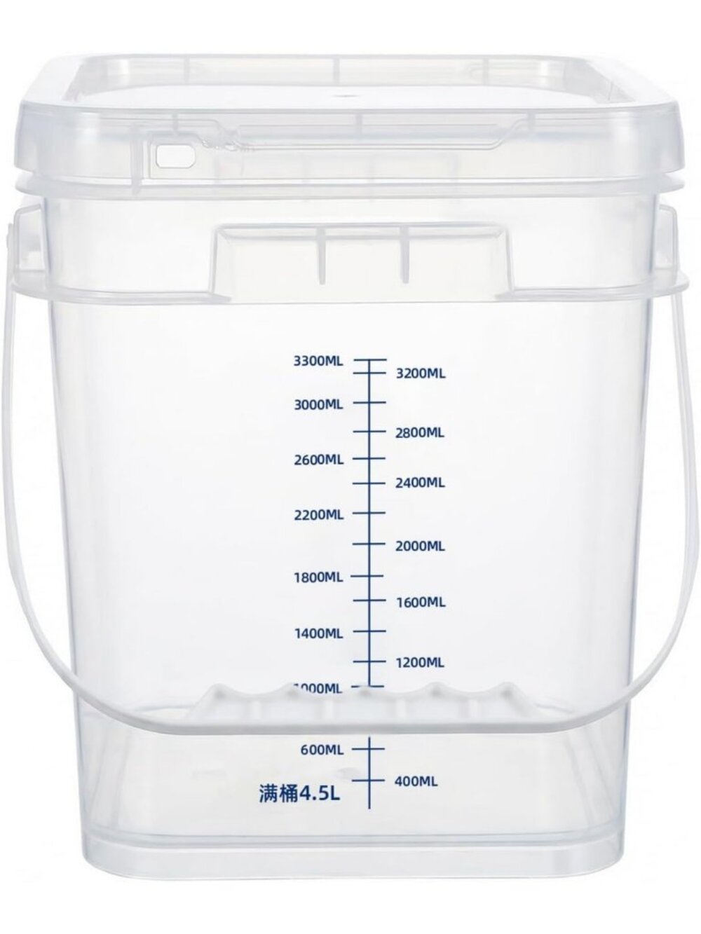 2 PCS Clear 1 Gallon Food-Grade Buckets with Lid & Comfort Grip Handle